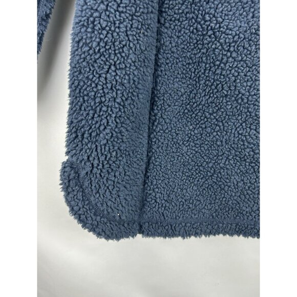 LL Bean Mountain Pile Fleece Hoodie Women SmallBlue Long Jacket Full Zip Sherpa - Picture 12 of 17